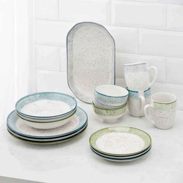 Чашка Ardesto Siena, 360мл, порцеляна,  біло-зелений (AR2936SWG) фото 6