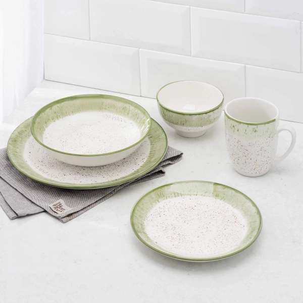 Чашка Ardesto Siena, 360мл, порцеляна,  біло-зелений (AR2936SWG) фото 10