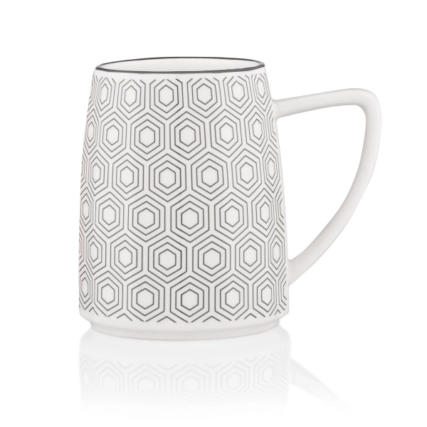 Чашка Ardesto Lamberto, 360мл, порцеляна, біло-сірий (AR3051) фото 2