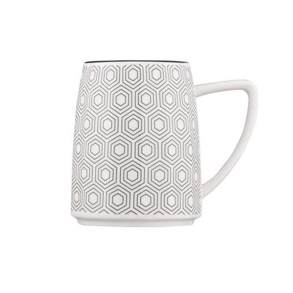 Чашка Ardesto Lamberto, 360мл, порцеляна, біло-сірий (AR3051) фото 3