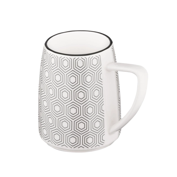 Чашка Ardesto Lamberto, 360мл, порцеляна, біло-сірий (AR3051) фото 4