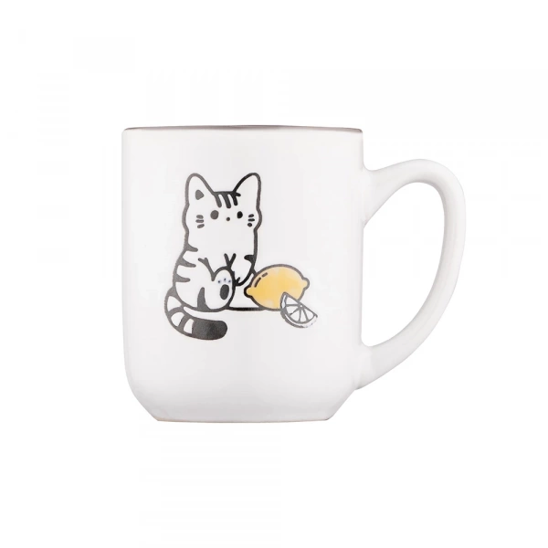 Чашка Ardesto Cat, 380мл, кераміка, біло-сірий (AR3055) фото 3 Чашка Ardesto Cat, 380мл, кераміка, біло-сірий (AR3055) фото 3