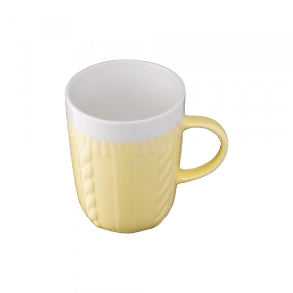 Чашка Ardesto Кnitti, 330мл, порцеляна, жовто-білий (AR3457Y) фото 2