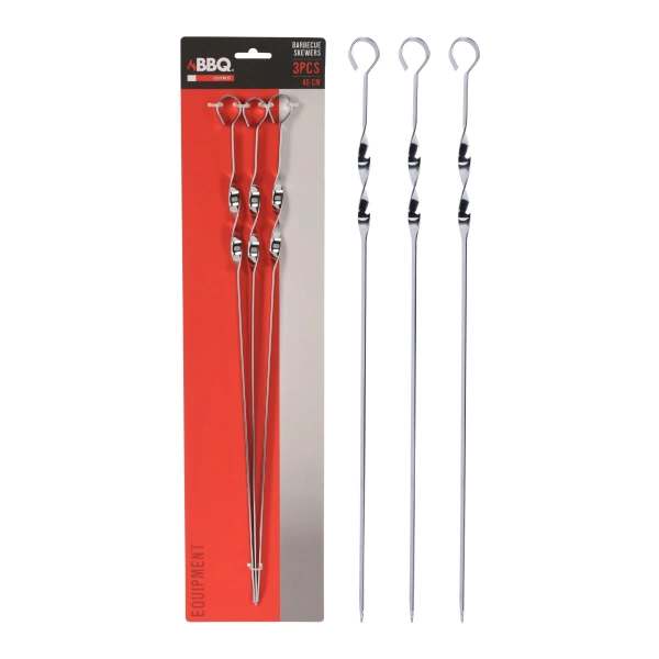 Набір шампурів з хромовим покриттям BBQ 45см 3шт (C83500530) фото 2