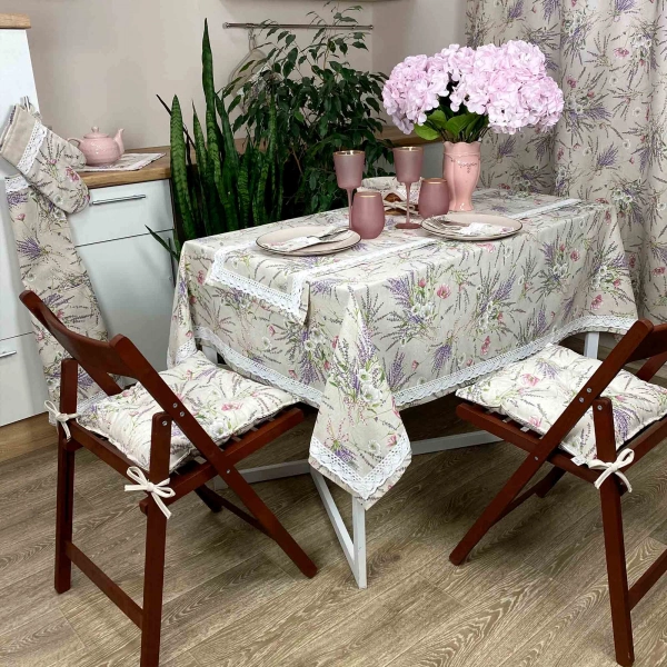 Скатертина з мереживом Прованс "Grosso" 120х134 см (017541) фото 2