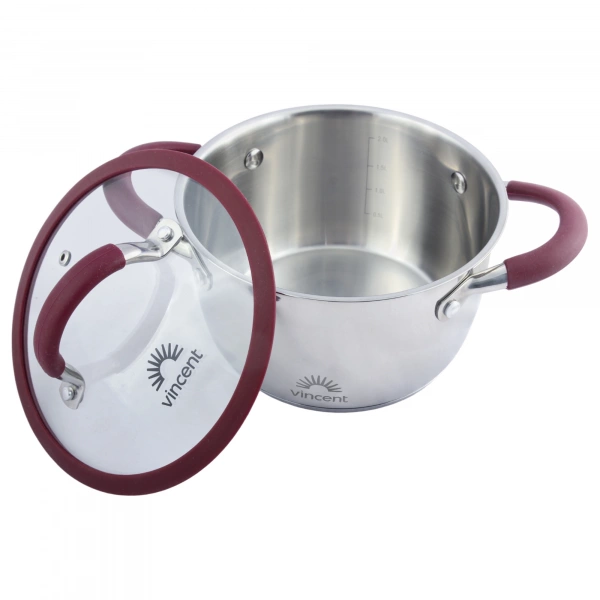 Кастрюля Vincent с силиконовыми ручками D=18см 2,3л (VC-3187-18) фото 5