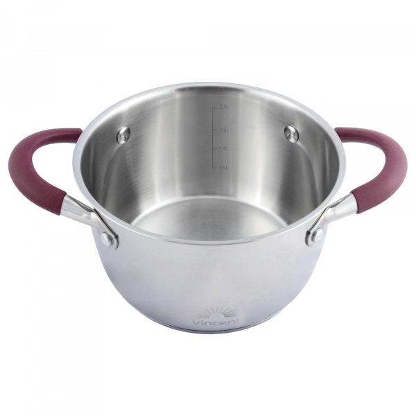 Кастрюля Vincent с силиконовыми ручками D=18см 2,3л (VC-3187-18) фото 2
