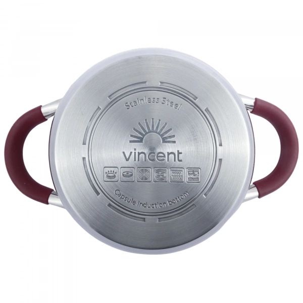 Кастрюля Vincent с силиконовыми ручками D=18см 2,3л (VC-3187-18) фото 4