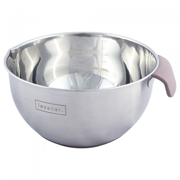 Чаша для змішування метал з силіконовою ручкою Lessner D=22см 3,7л (55900-22) фото 2