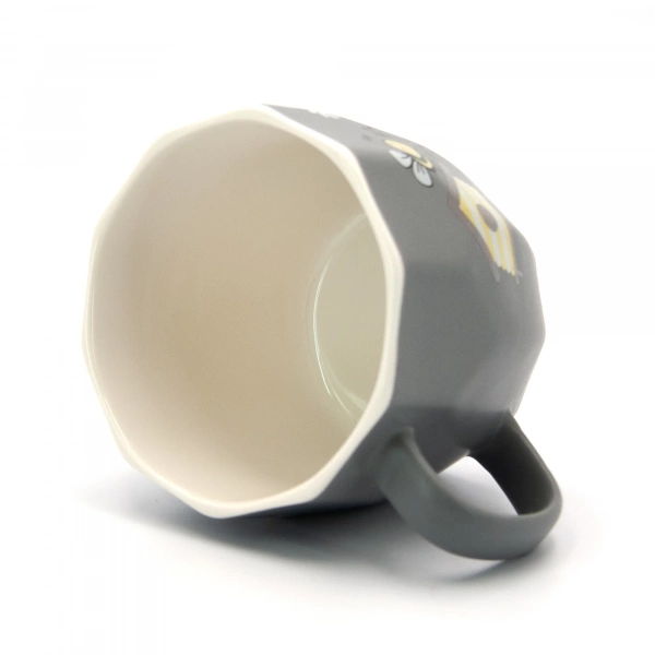 Кухоль порцеляновий Milika MadBee Grey 350мл (M0520-KLD9-S210B) фото 2