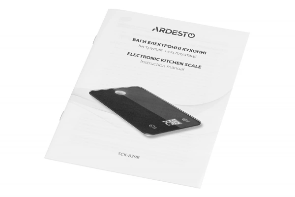 Ваги кухонні Ardesto 5 кг, чорний (SCK-839B) фото 20