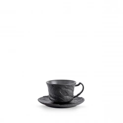 Чашка кавова з блюдцем Wilmax Slatestone Black 75 мл (WL-661149 / AB)