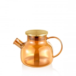 Чайник скляний Wilmax Thermo Amber зі спіраллю та металевою кришкою 950 мл (WL-888810003 / A)