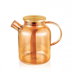 Чайник скляний Wilmax Thermo Amber зі спіраллю та металевою кришкою 1600 мл (WL-888811003 / A)