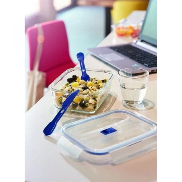 Набір для ланчу (ємність прям.1220мл,пл.виделка,пл.ніж)-3предмета Luminarc Pure Box Active (N0157) фото 2