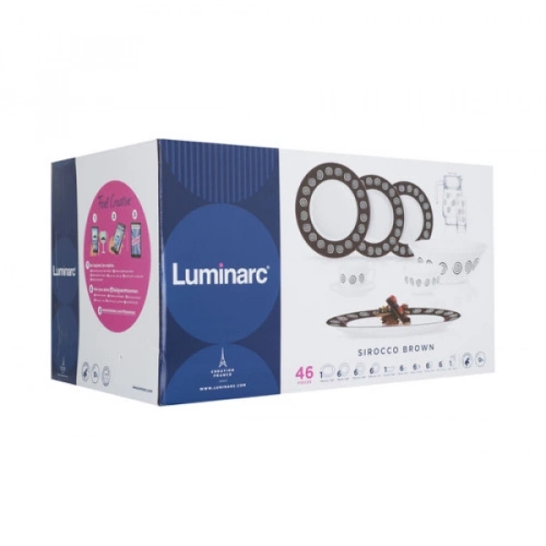 Сервіз столовий на 46 предметів Luminarc Sirocco Brown.Е (N4866) фото 2