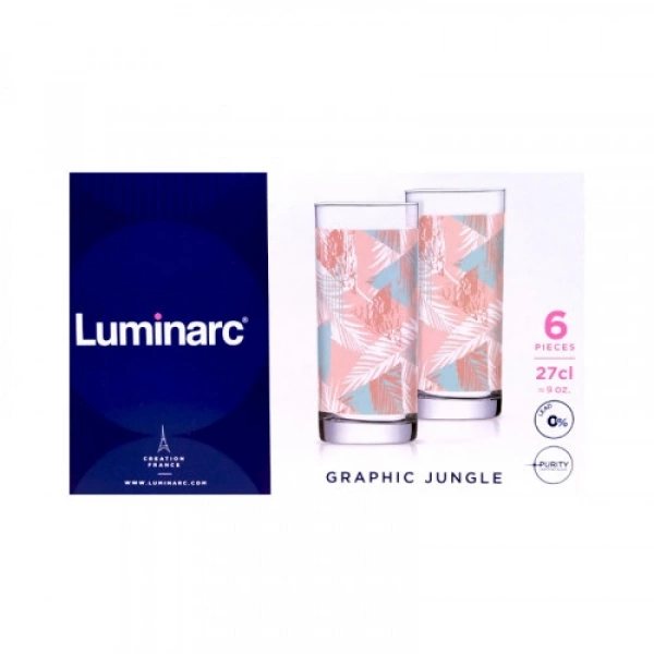 Набір склянок високих 270мл-6шт Luminarc Graphic Jungle.Е (Q8335) фото 2