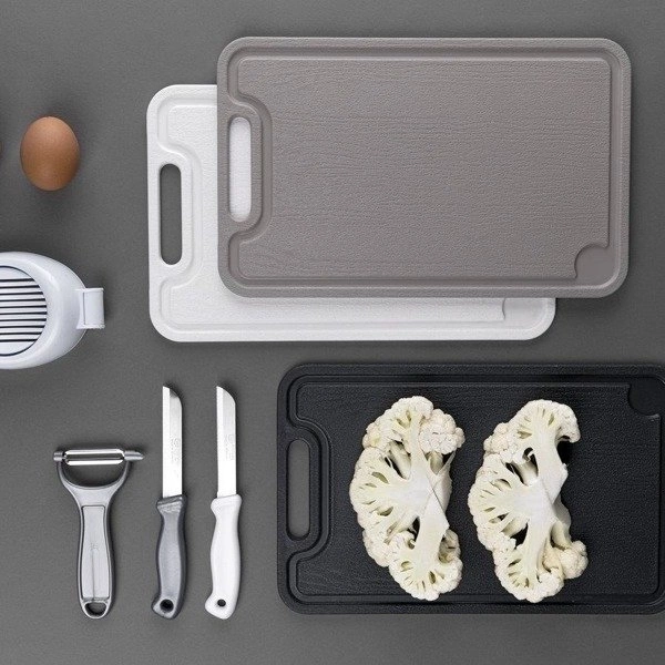 Дошка кухонна прямокутна з пластику Florina Capri світло сіра 32х20см (4D0221) фото 2